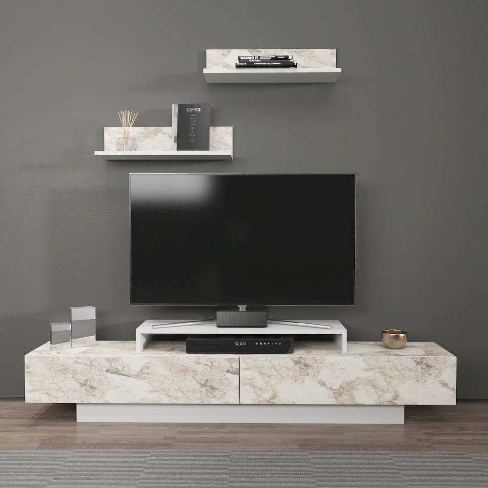 Lusi Tv Stand - Ephesus White. Picture 4