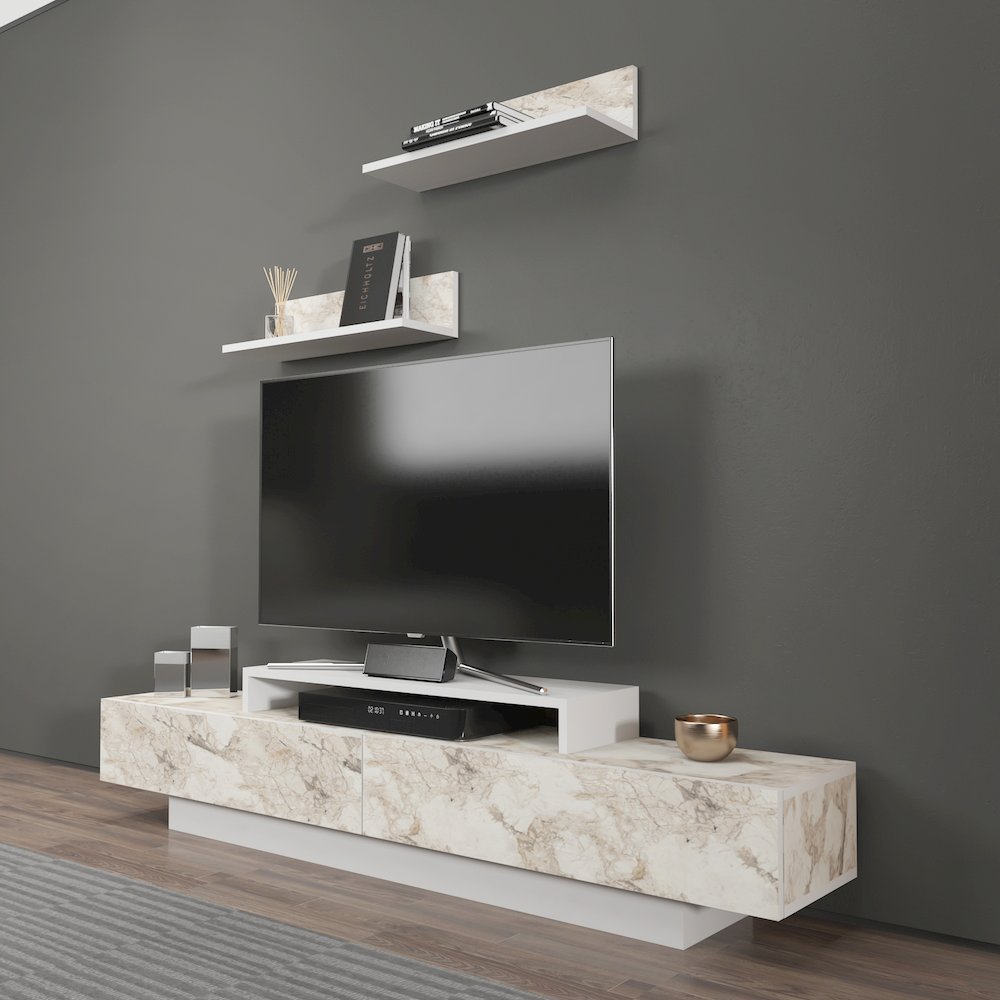 Lusi Tv Stand - Ephesus White. Picture 5