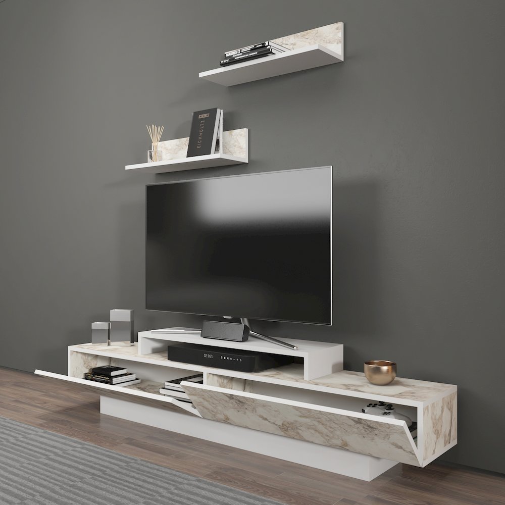 Lusi Tv Stand - Ephesus White. Picture 6