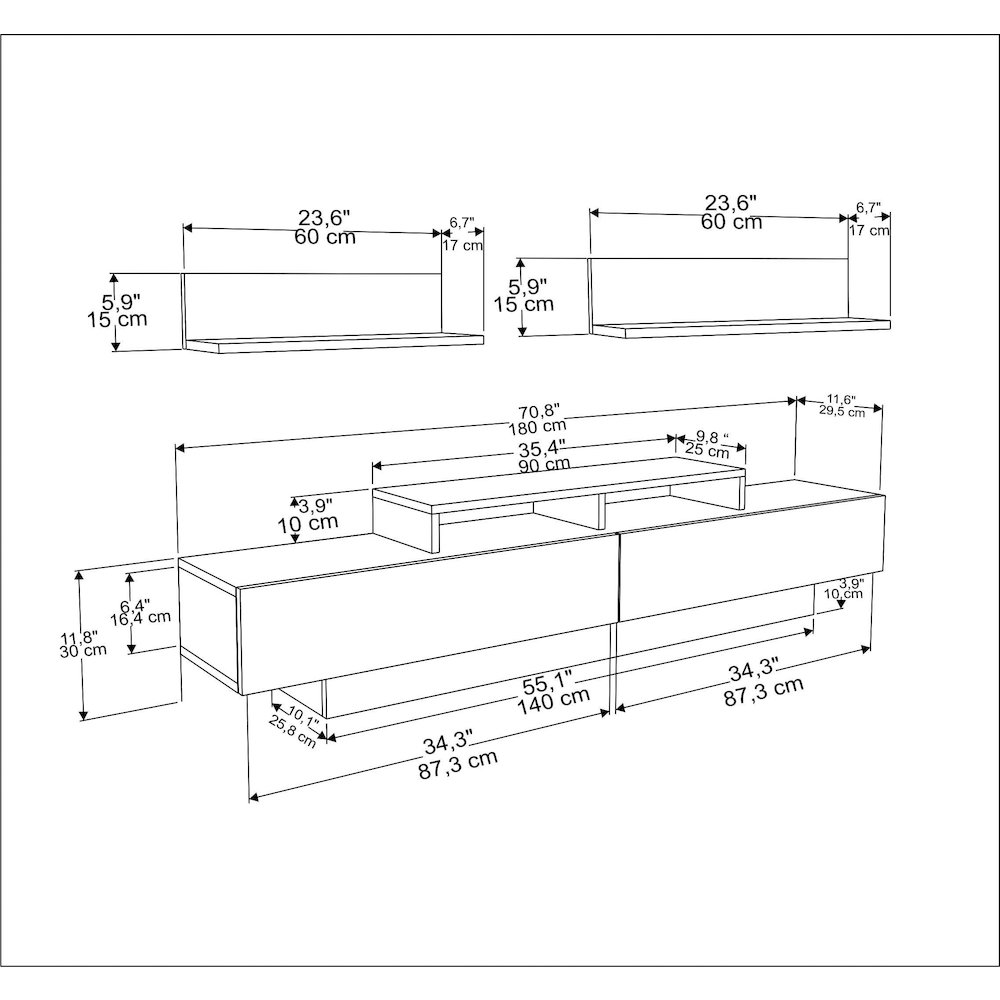 Lusi Tv Stand - Ephesus White. Picture 7