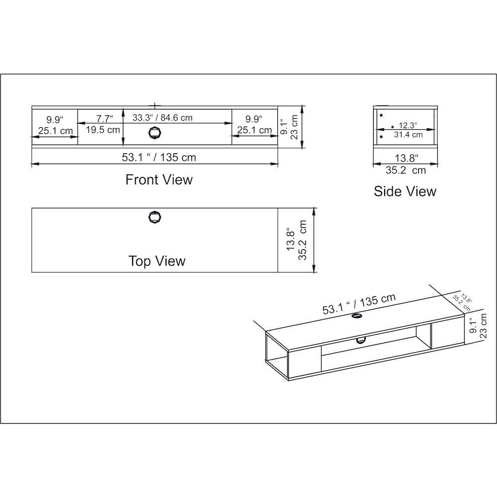 Peti Floating Tv Stand-Oud Oak. Picture 7