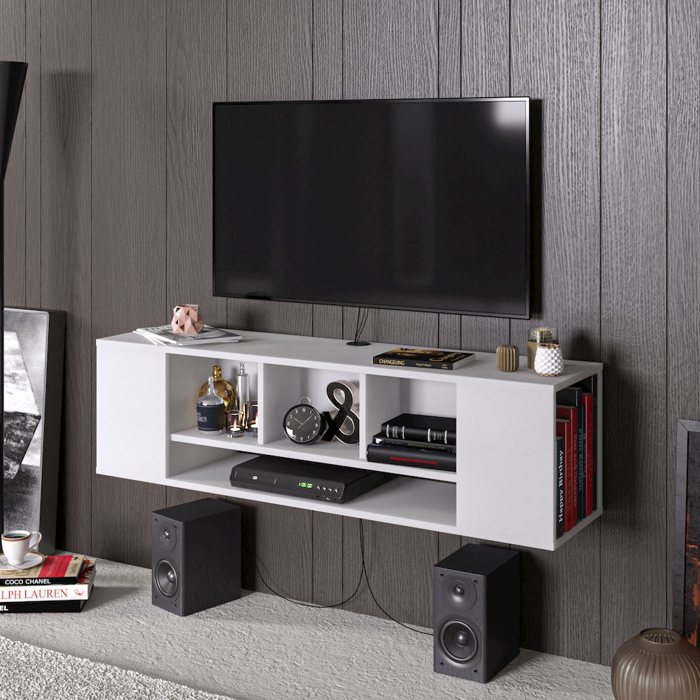 Paldi Floating Tv Stand-White. Picture 5