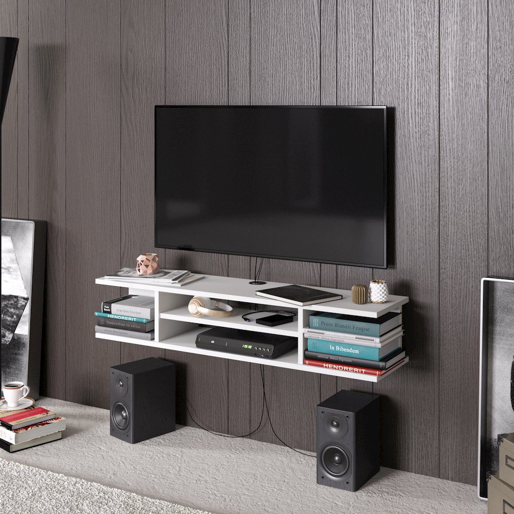 Pivot Floating Tv Stand - White. Picture 6