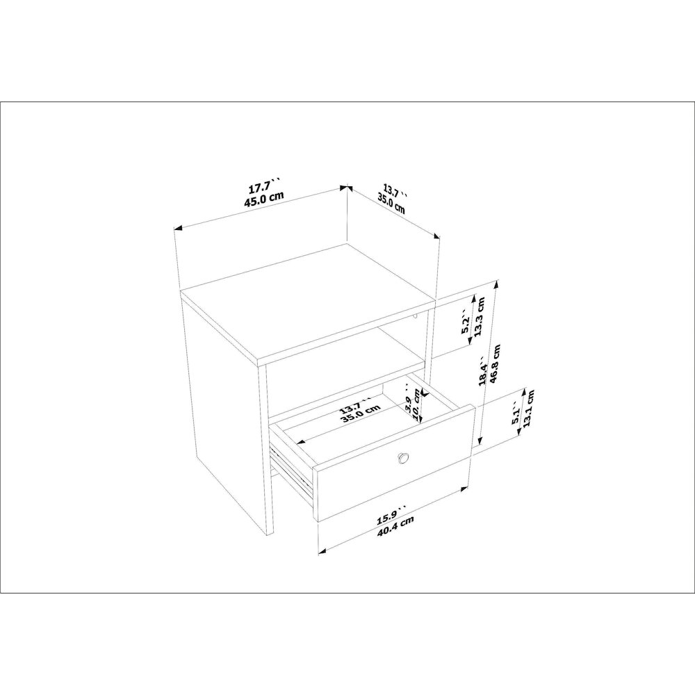 Nova Nightstand White. Picture 7