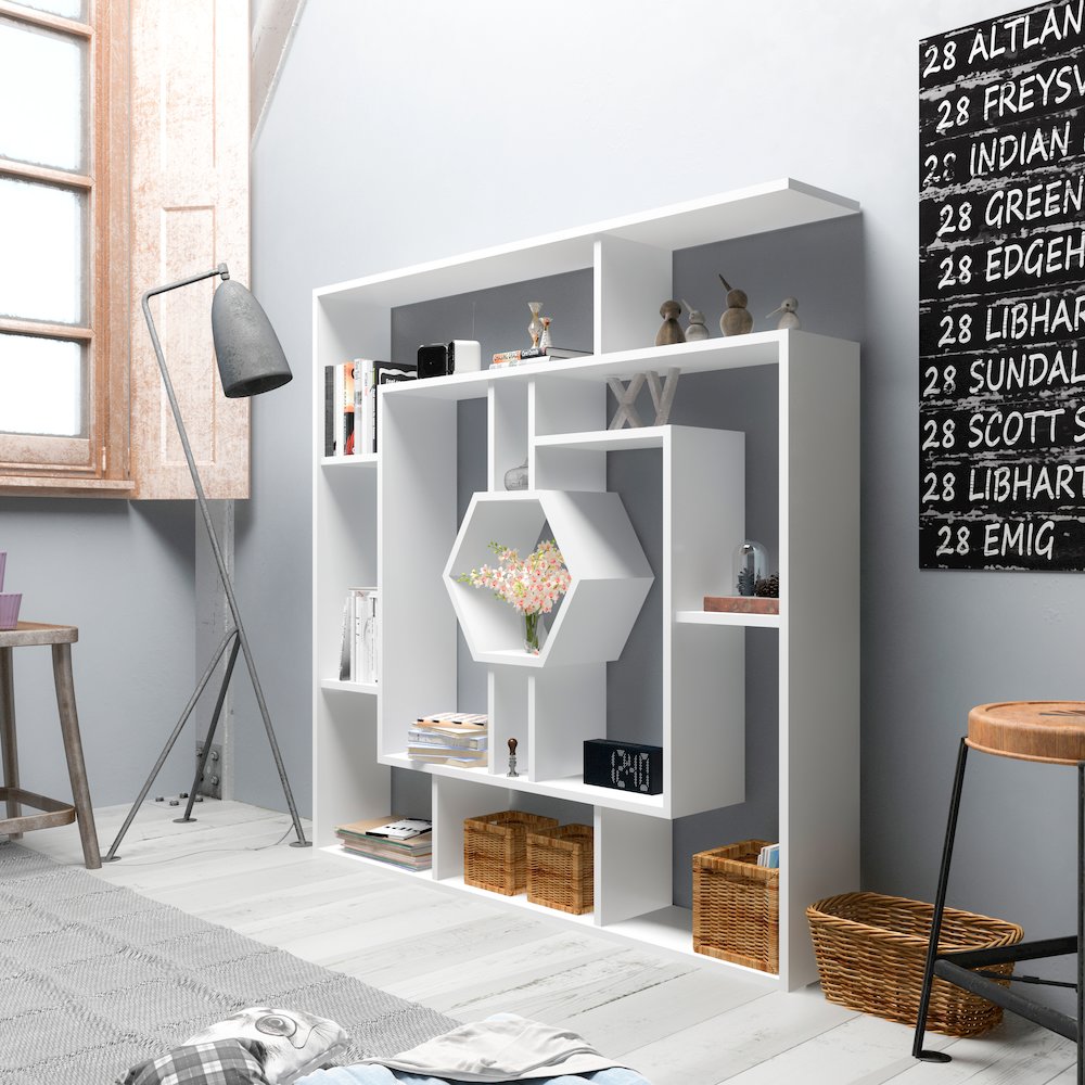 Labrina Bookcase White&White. Picture 2
