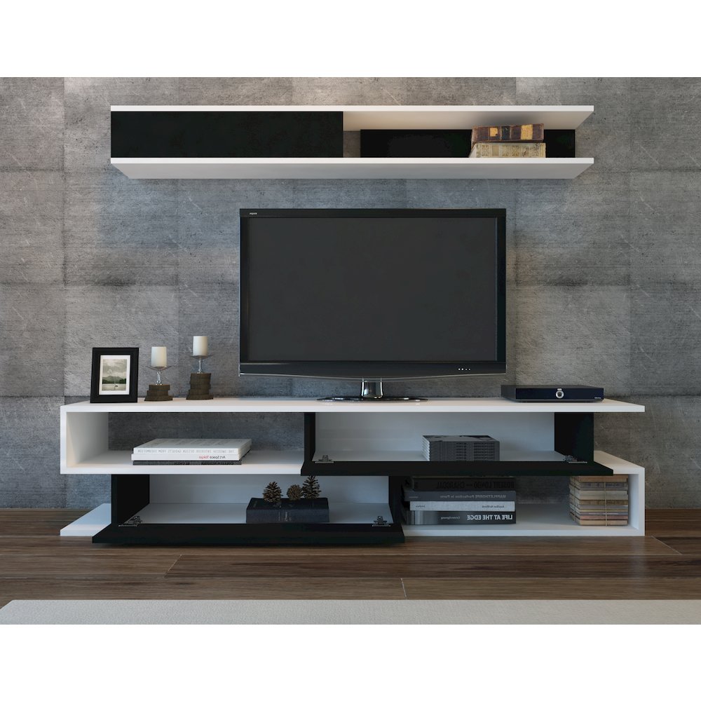 Sims Tv Stand - White Black. Picture 2