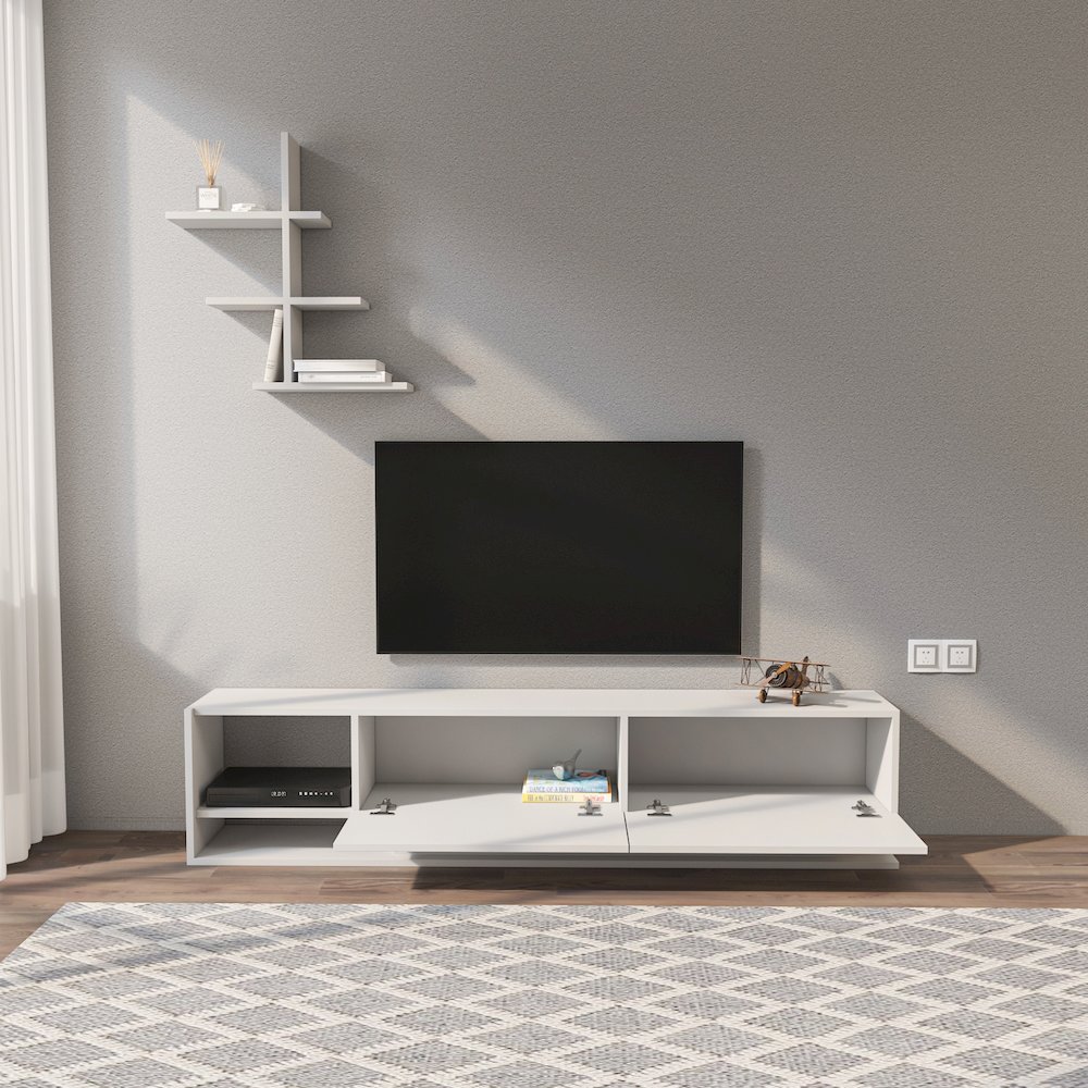 Liza Tv Stand White. Picture 4