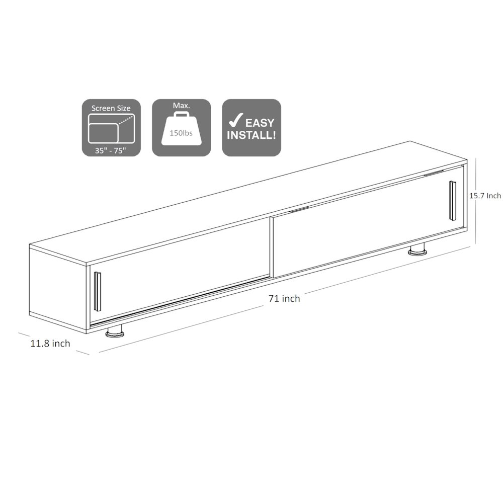 Nehir Tv Stand Walnut Black. Picture 3