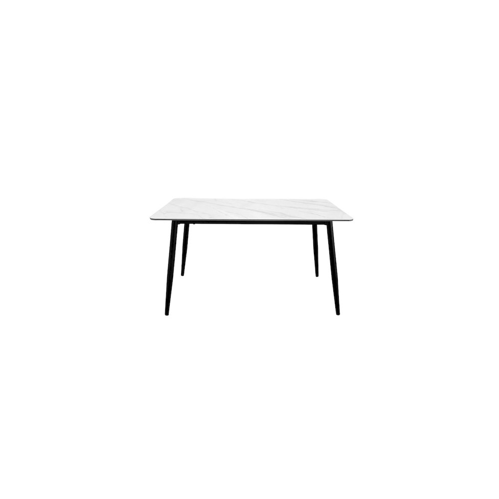 55" Modern Rectangular Sintered Stone Dining Table White/Black. Picture 3