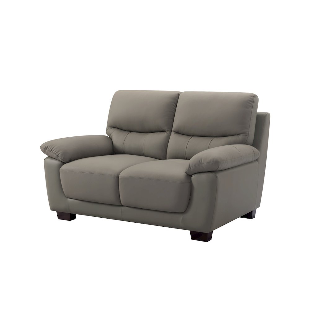 2-Seater Renzo Living Room Top Grain Leather Match In Gray Green Color. Picture 1