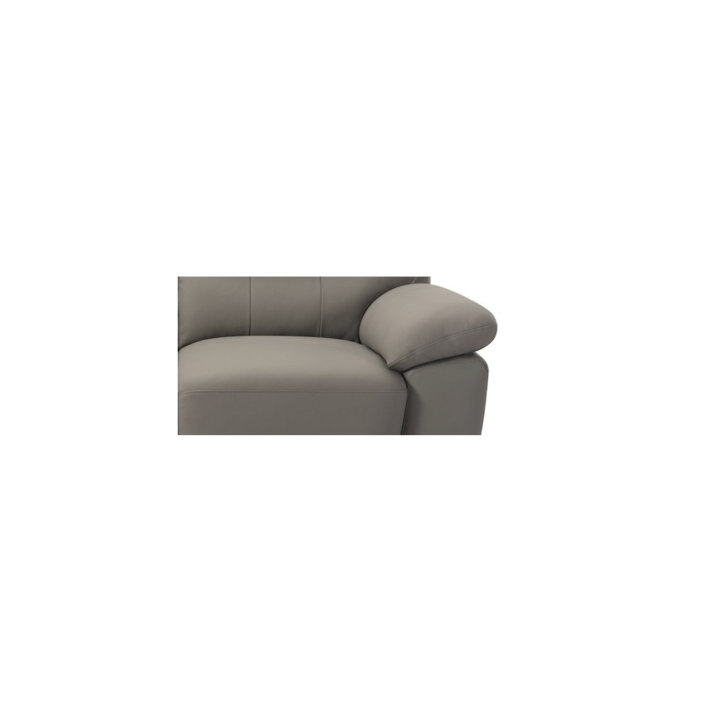 2-Seater Renzo Living Room Top Grain Leather Match In Gray Green Color. Picture 2