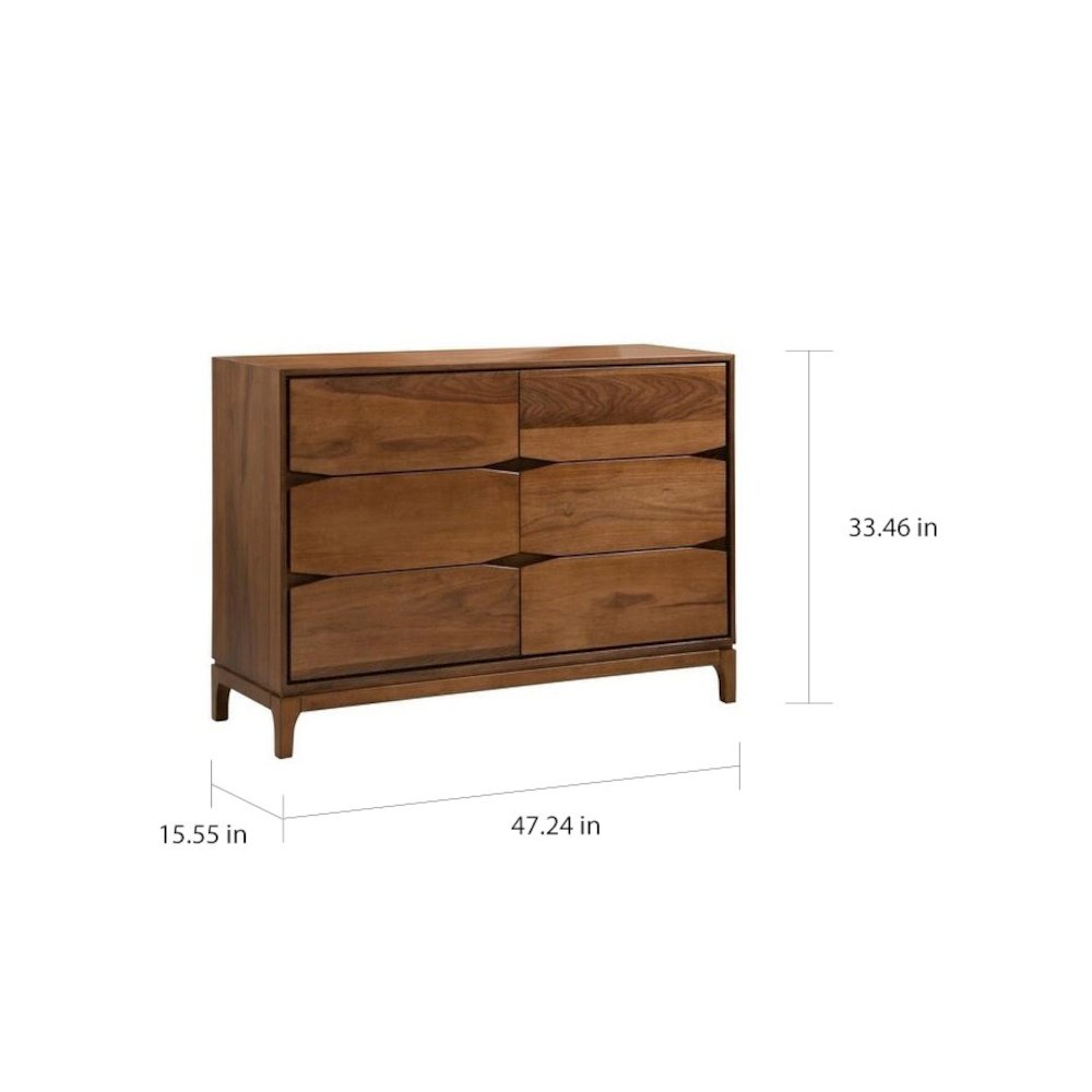 Monte Wooden Dresser In Walnut Color. Picture 3