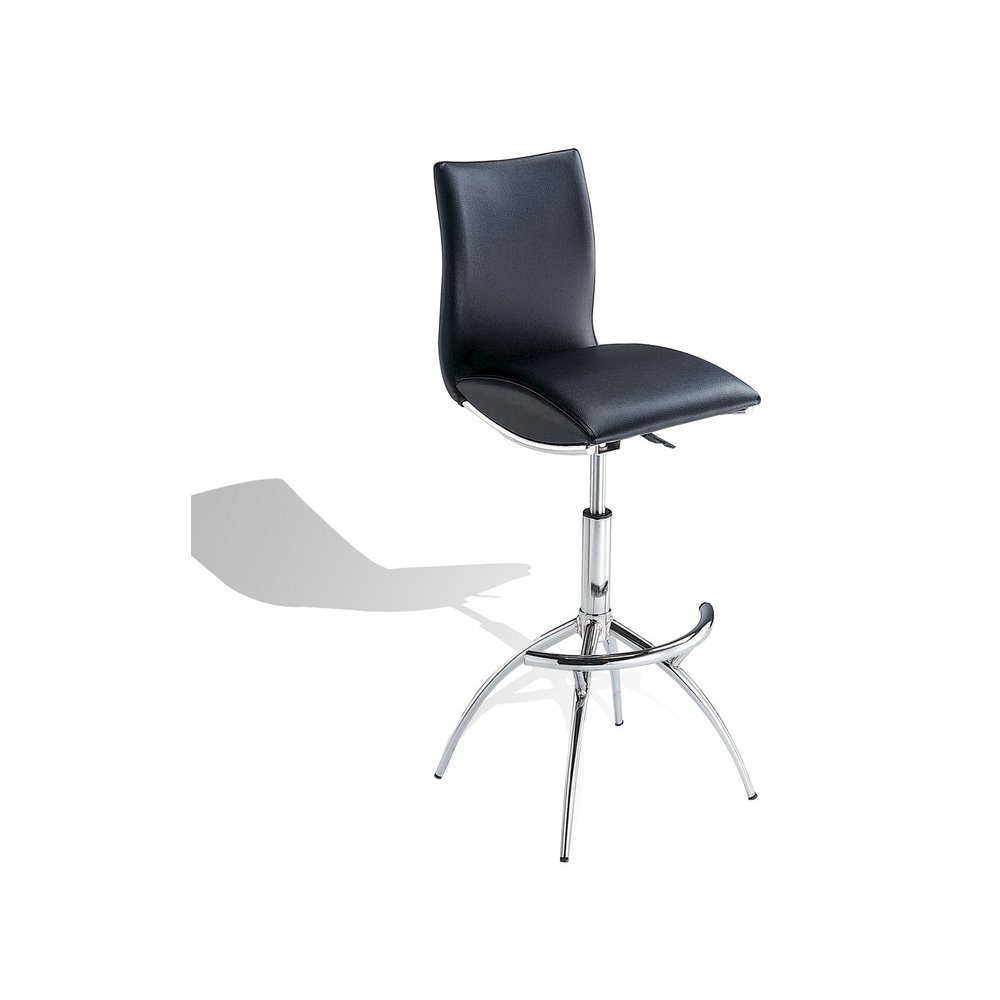 30". Standard Metal Frame Bar Stool With Faux Leatherette Set Of 2 In Black. Picture 3