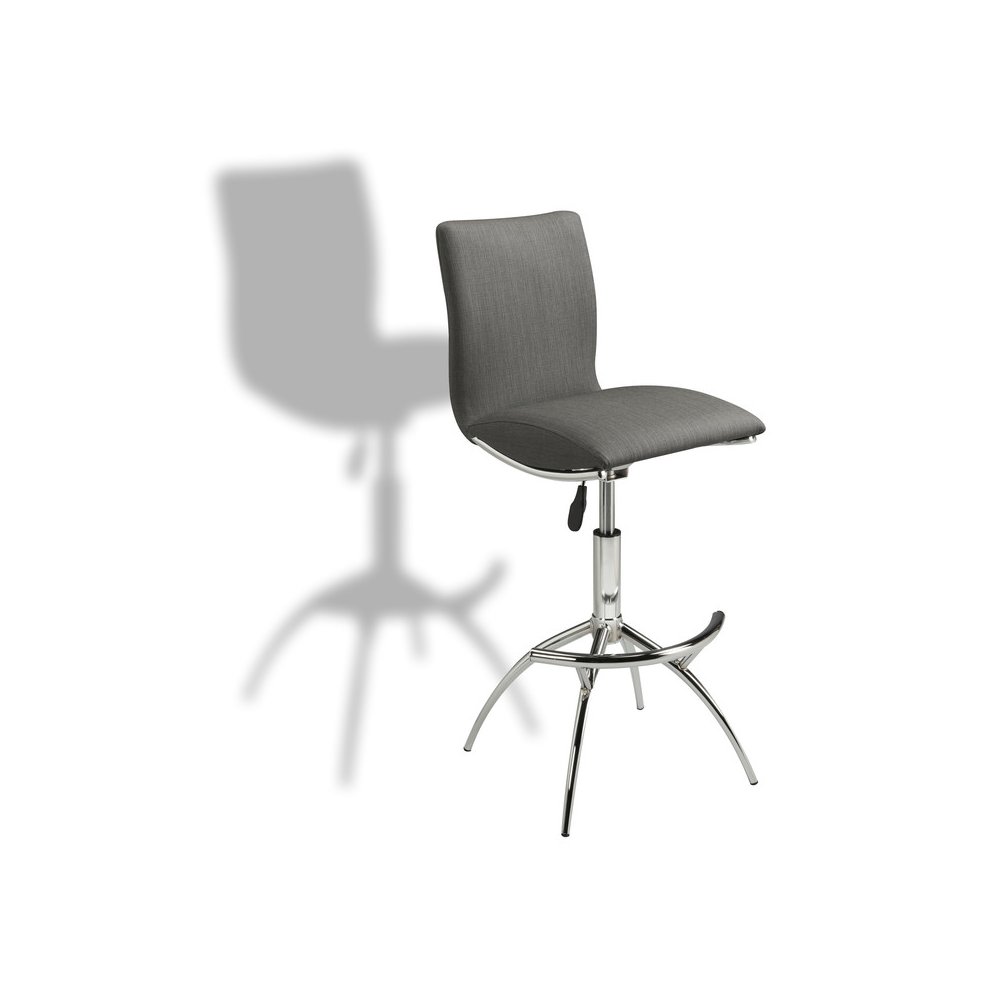 30". Standard Metal Frame Bar Stool With Faux Leatherette Set Of 2 In Grey. Picture 3