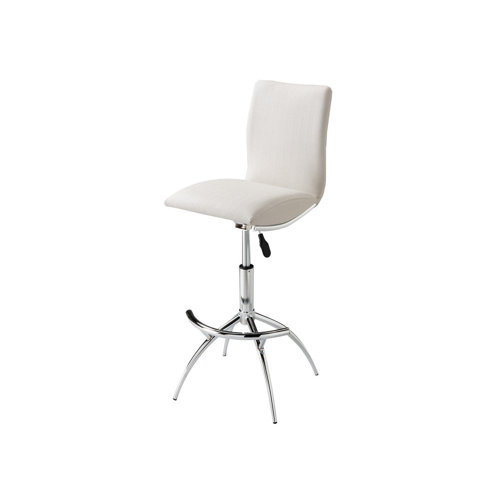30". Standard Metal Frame Bar Stool With Faux Leatherette Set Of 2 In Soft White. Picture 3