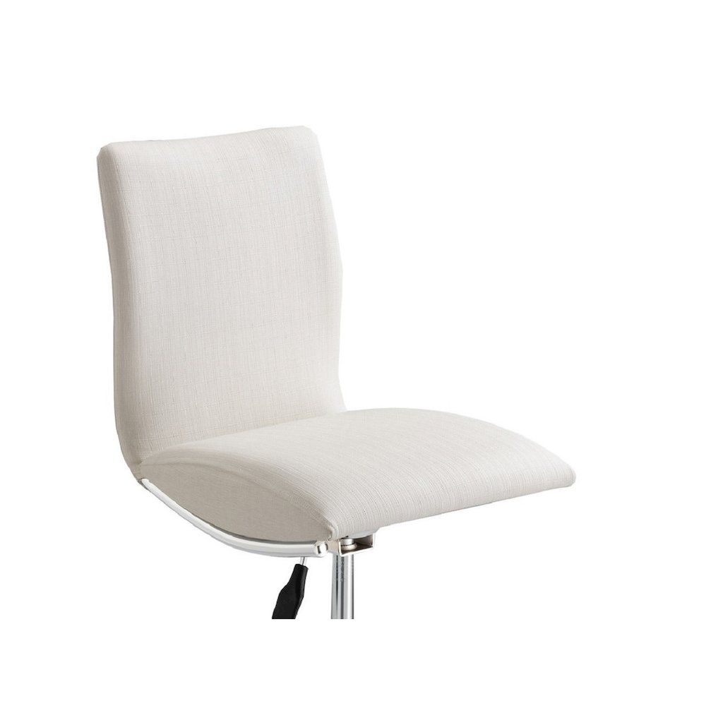 30". Standard Metal Frame Bar Stool With Faux Leatherette Set Of 2 In Soft White. Picture 4