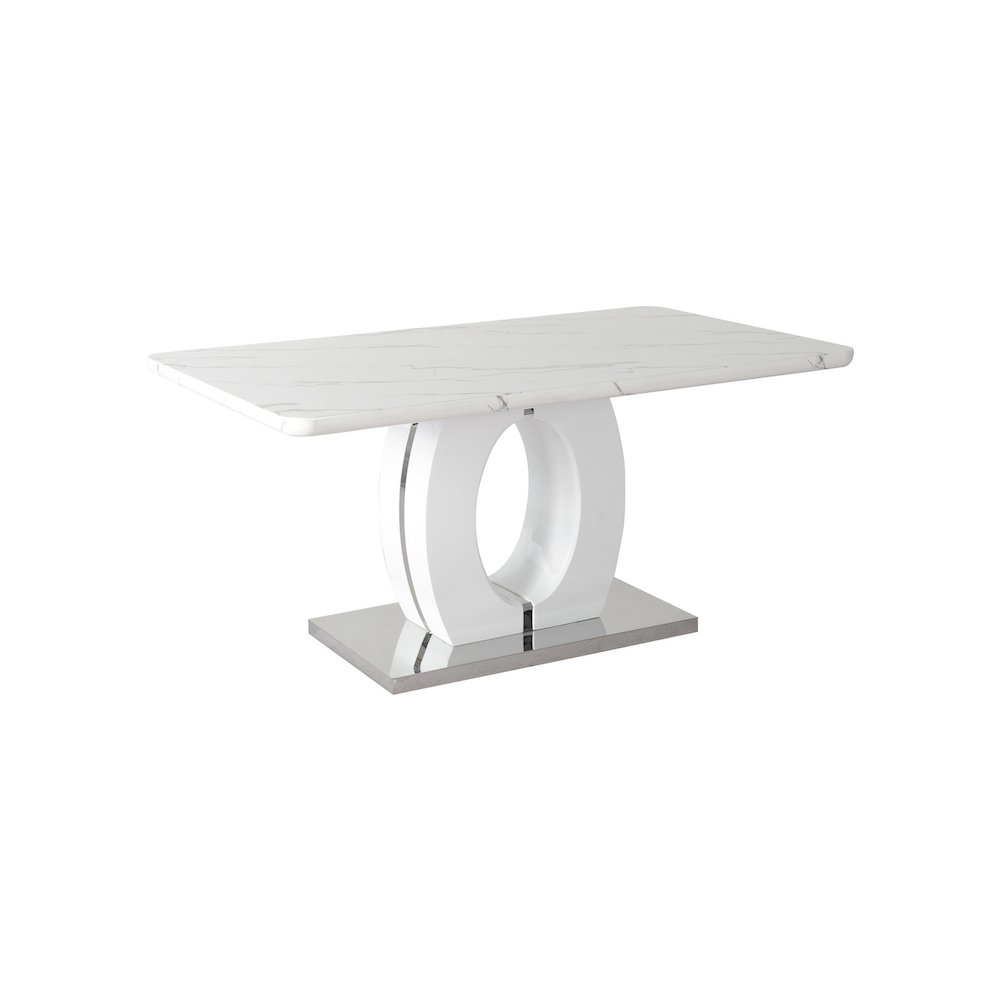 63" Rectangular Modern Glossy Lacquer Finish & Stainless Steel Base. Picture 3