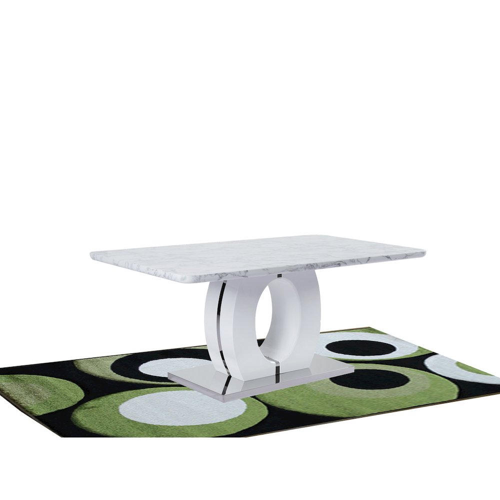 63" Rectangular Modern Glossy Lacquer Finish & Stainless Steel Base. Picture 1
