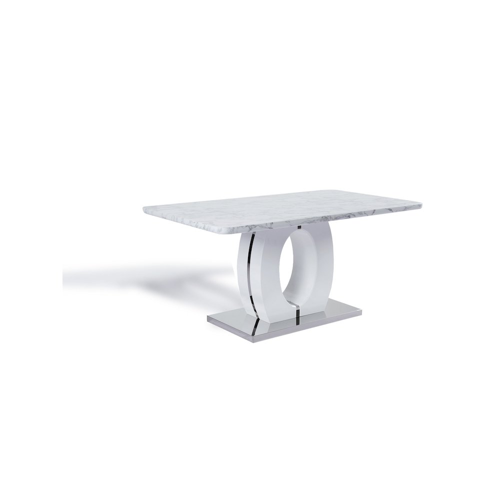 63" Rectangular Modern Glossy Lacquer Finish & Stainless Steel Base. Picture 2