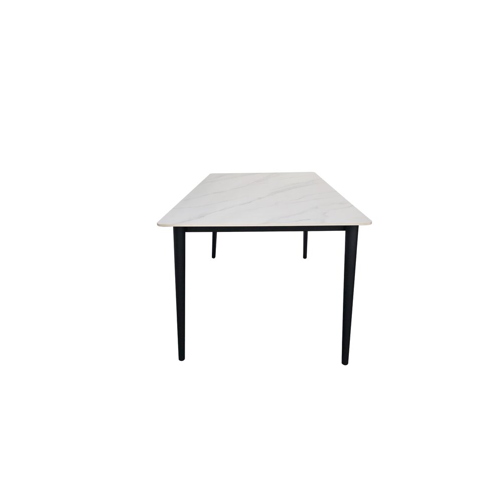 62" Modern Rectangular Sintered Stone Dining Table White/Black. Picture 3