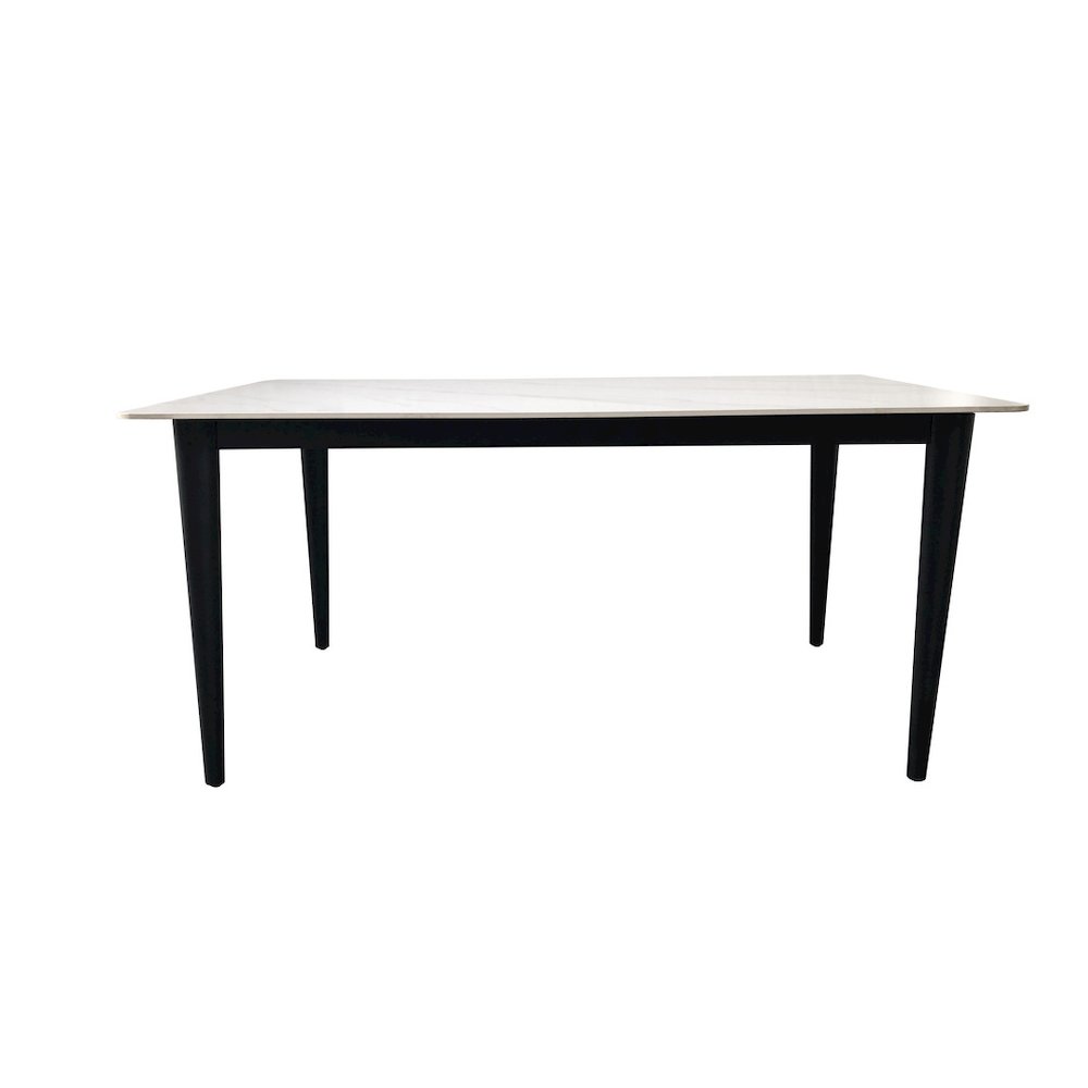 62" Modern Rectangular Sintered Stone Dining Table White/Black. Picture 2