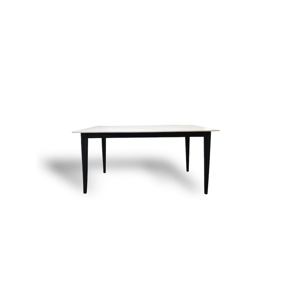 62" Modern Rectangular Sintered Stone Dining Table White/Black. Picture 1