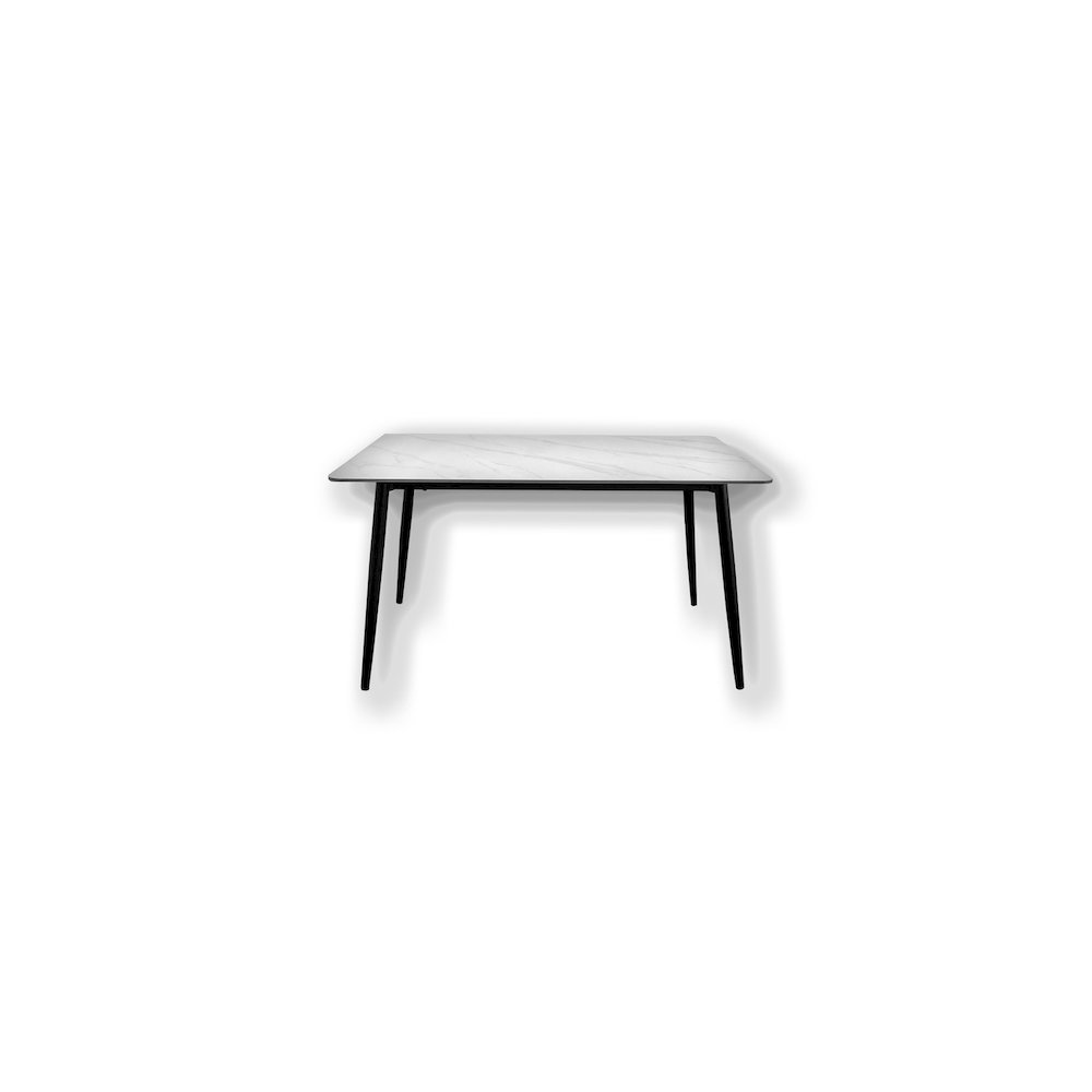 55" Modern Rectangular Sintered Stone Dining Table White/Black. Picture 1