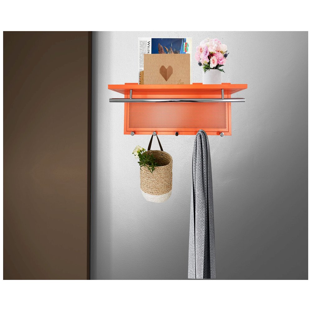 Esyspot Metal Powder Coating Hook Wall Mounted With Shelf. Picture 5