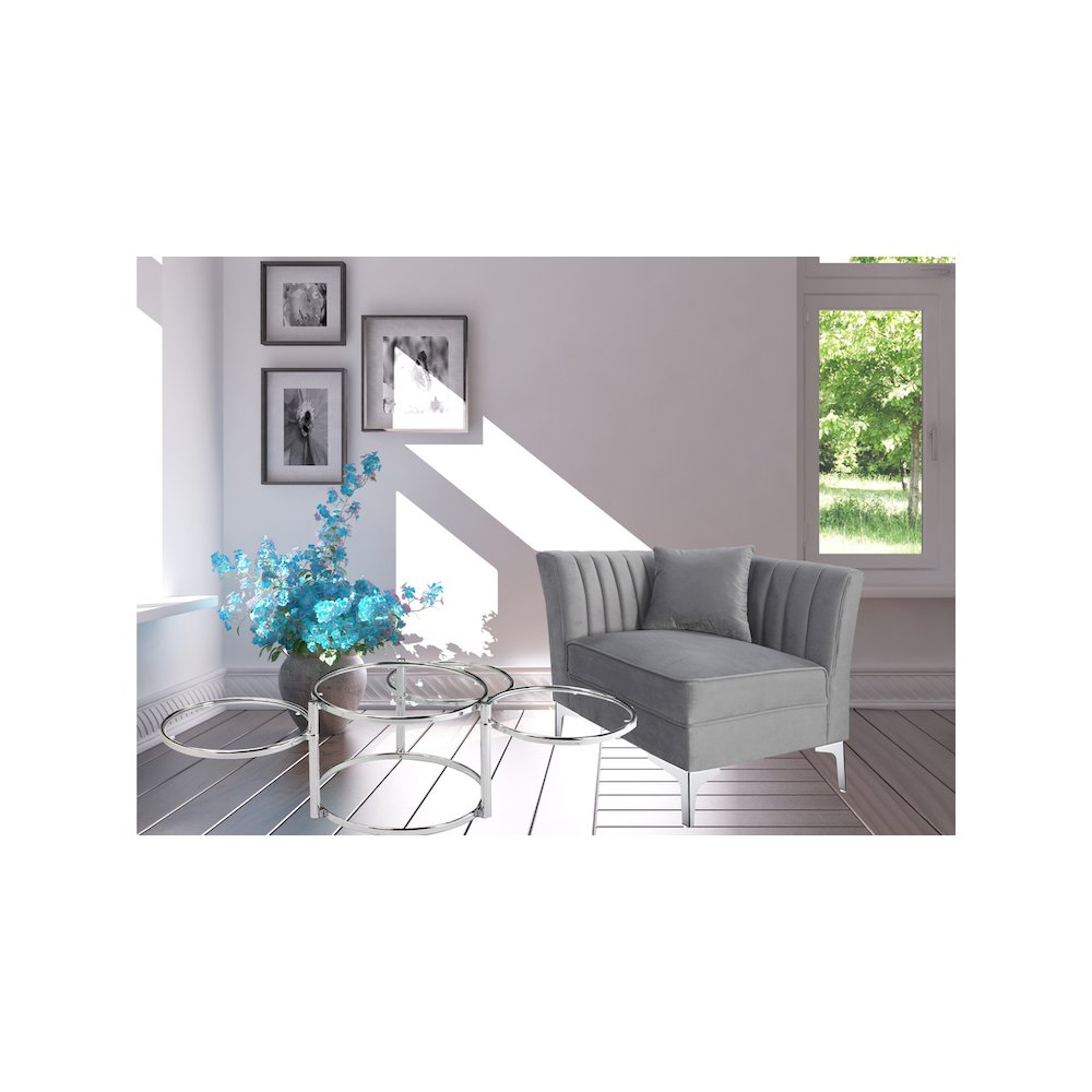 Cota-15 4-Tier Motion Tempered Glass And Chrome Frame Coffee Table. Picture 2