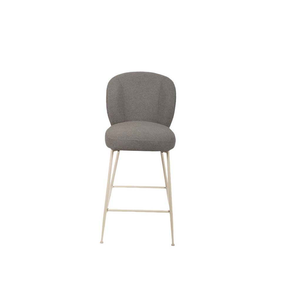 Upholstery Fabric Contemporary Counter Stool Height In Gray Set Of 2. Picture 5