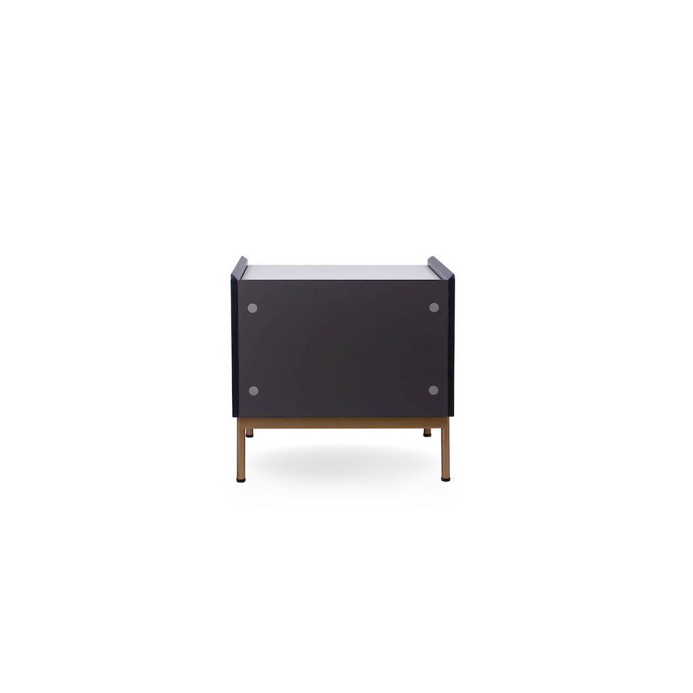 Loft Modern Sintered Stone End Table/ Night Stand In White/ Grey. Picture 4