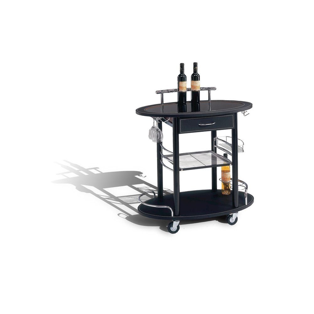 Contemporary Minibar Cart In Black. Picture 1