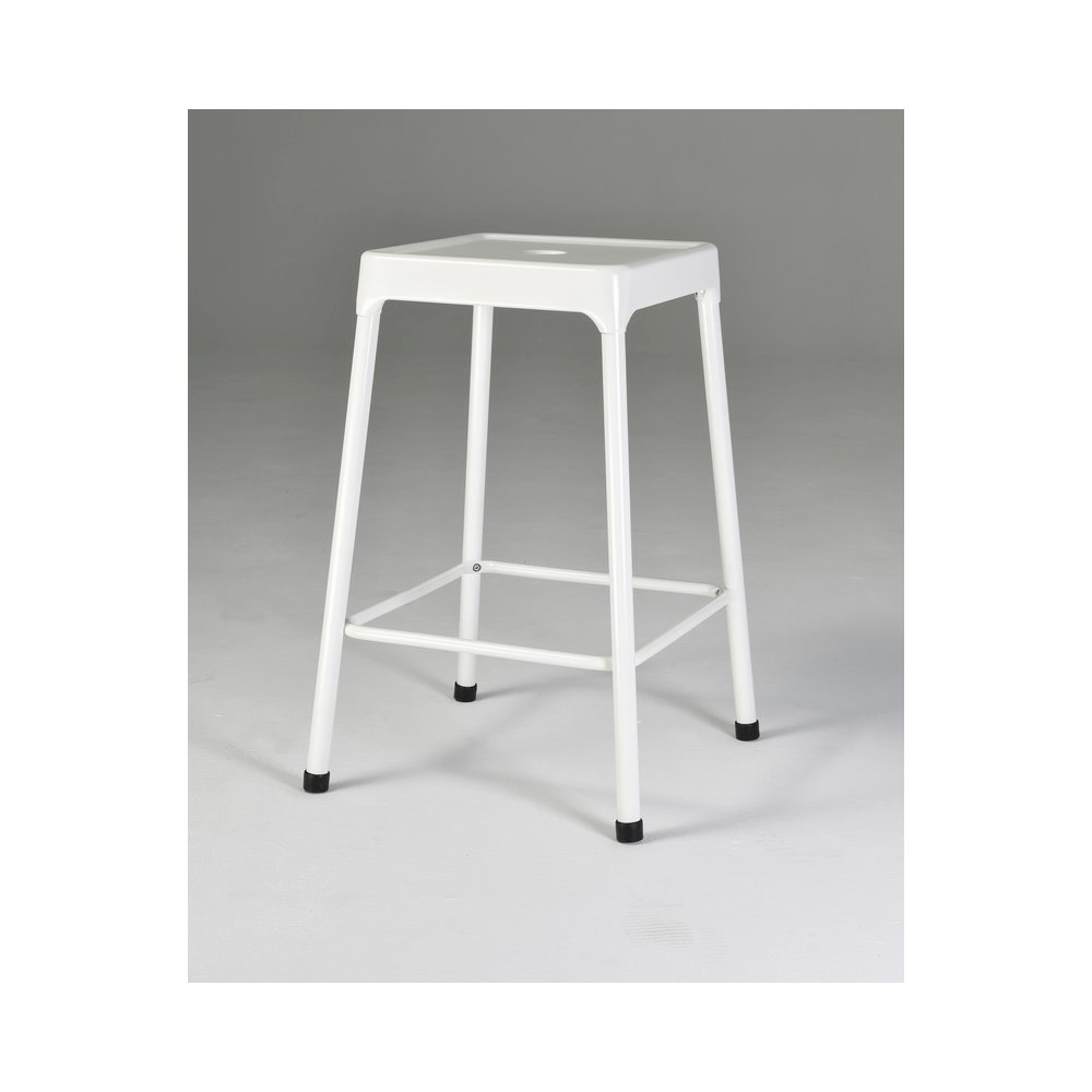 Monoco Stool, Counter Stool Metal White Powder Coating, Set Of 2. Picture 4
