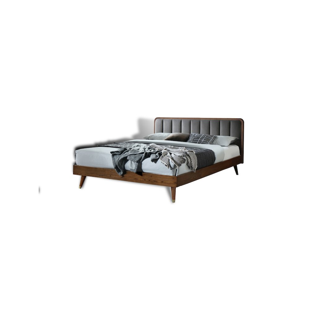 Monte Rosa Wooden Upholstery Platfoam Queen Bed. Picture 1