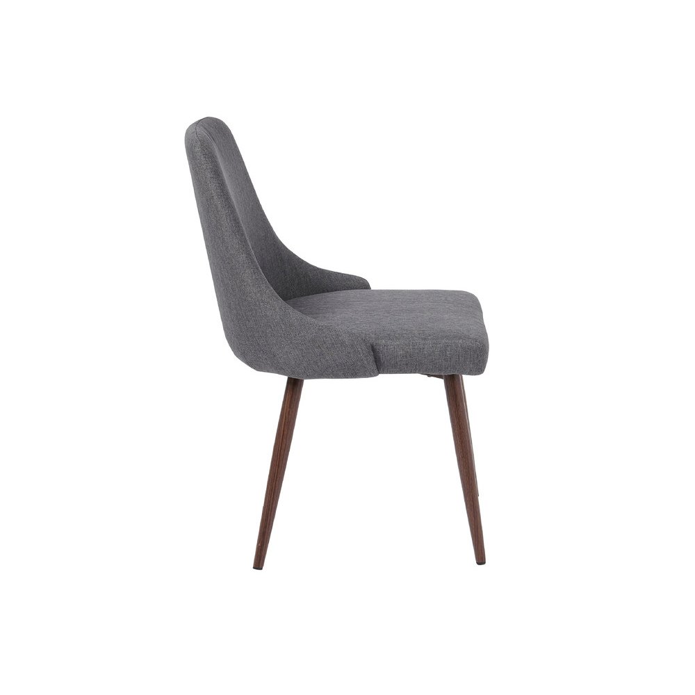 Oslo Modern Upholstery Side Dining Chair Set Of 2, Grey. Picture 3