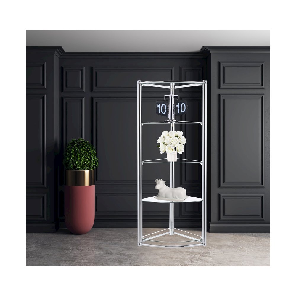 Triangle Display Shelf Tempered Glass / Chrome. Picture 4
