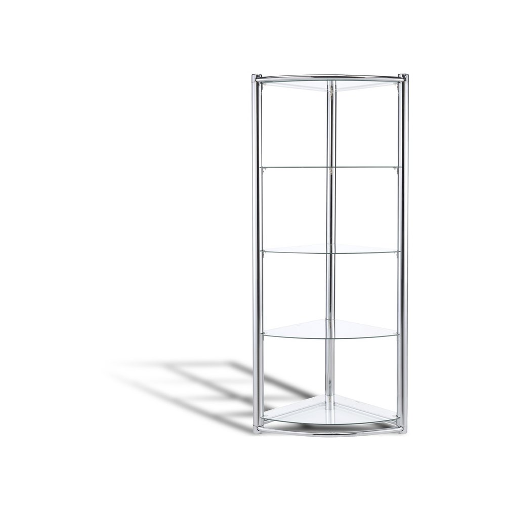 Triangle Display Shelf Tempered Glass / Chrome. Picture 2