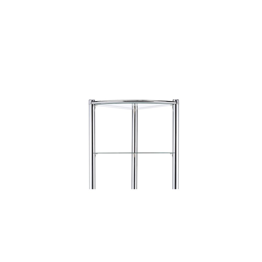 Triangle Display Shelf Tempered Glass / Chrome. Picture 3