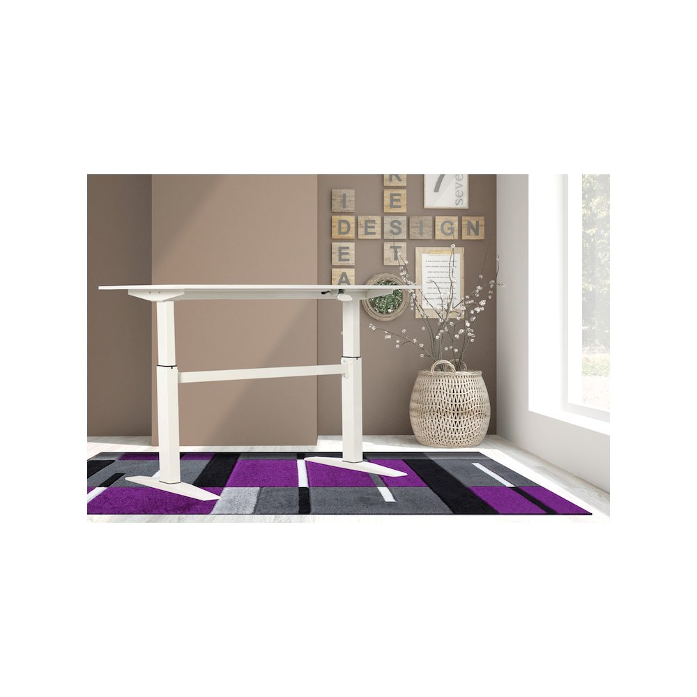 47" Tech Desk Standing And Manual Adjustable Desk In White. Picture 2