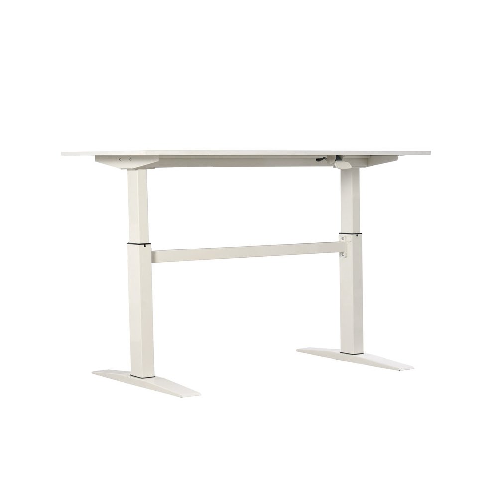 47" Tech Desk Standing And Manual Adjustable Desk In White. Picture 1