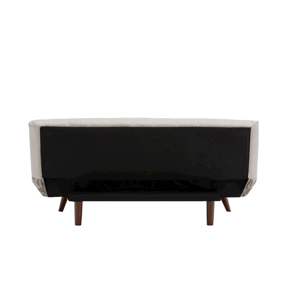 Urban Sofabed Upholstery Fabric With Wooden Legs In Beige. Picture 3