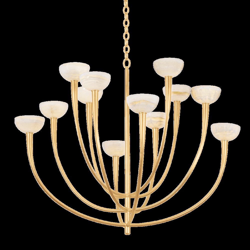 Maywood Chandelier, Vintage Gold Leaf. Picture 1