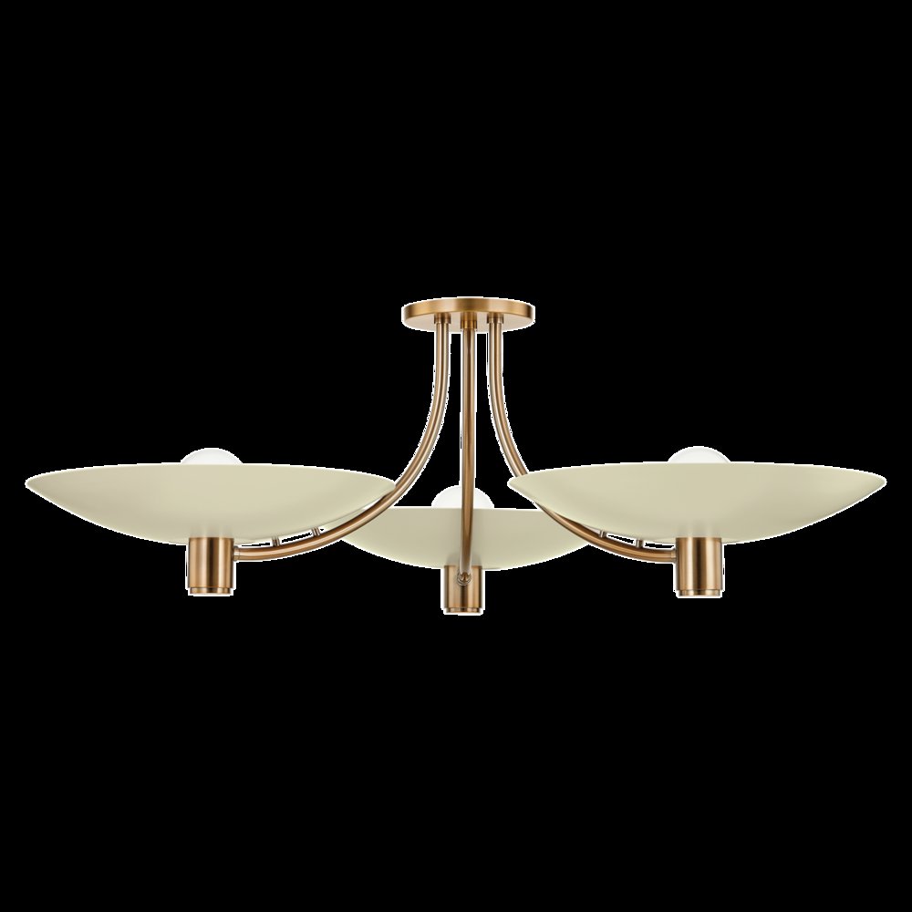 Wolfe Semi Flush, Patina Brass. Picture 1