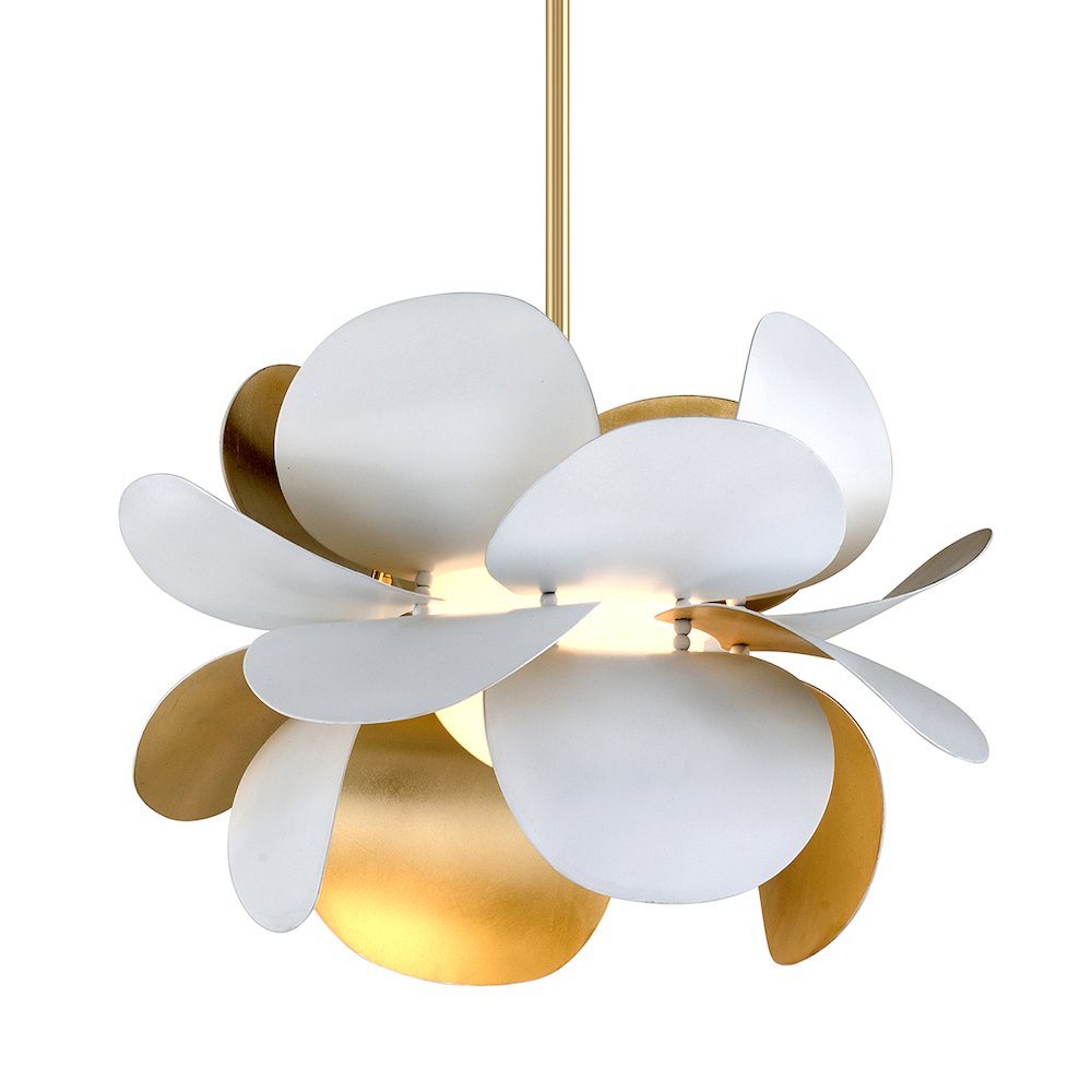 Ginger Chandelier, Gold Leaf. Picture 1