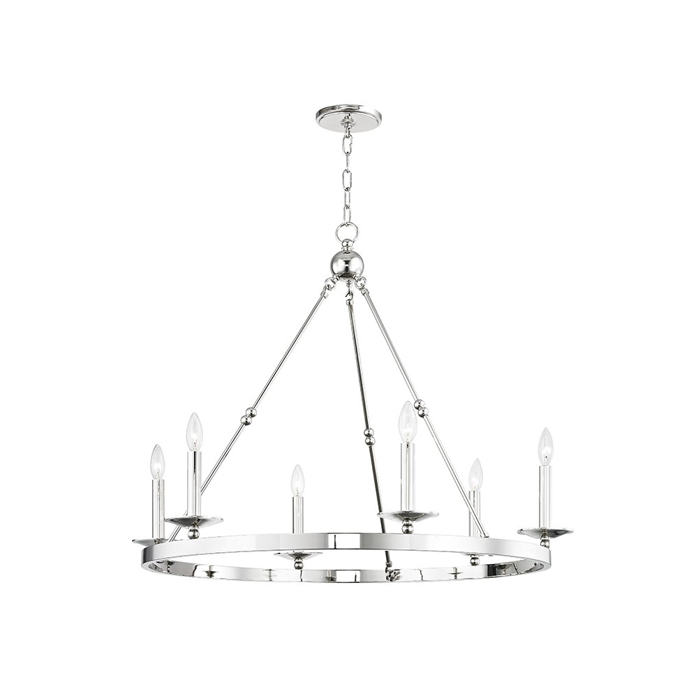 Allendale Chandelier, Polished Nickel. Picture 1