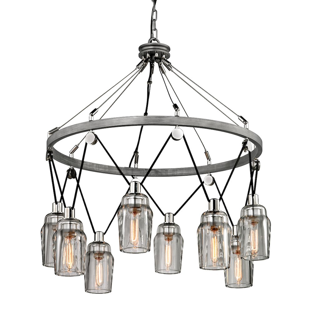 Citizen Chandelier, Graphite And Polished Nickel. Picture 1
