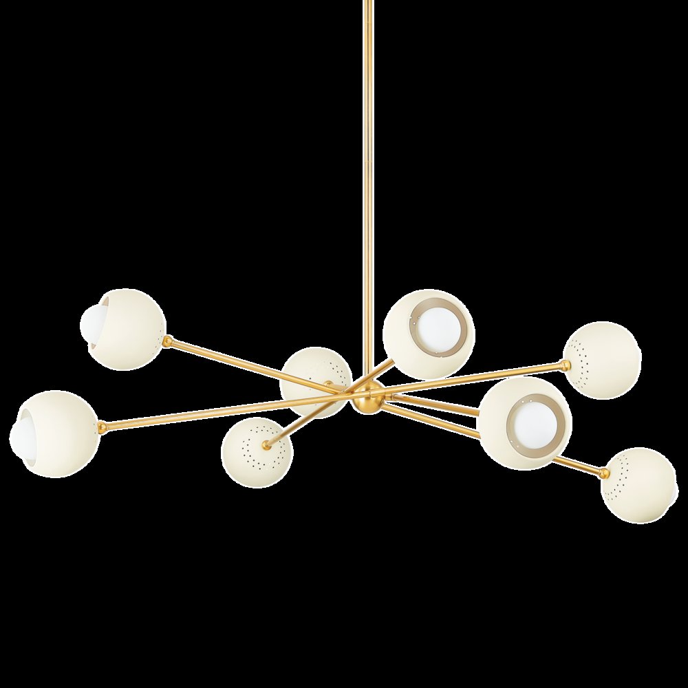 Saylor Chandelier, Aged Brass. Picture 1