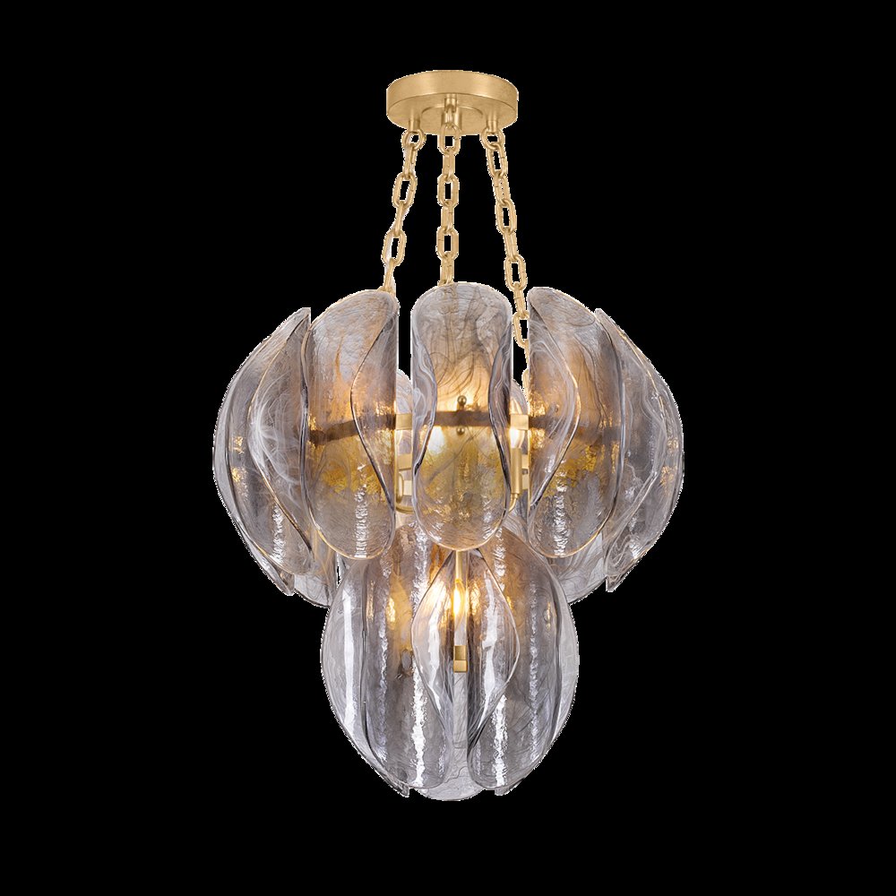 Anatase Chandelier, Vintage Gold Leaf. Picture 1