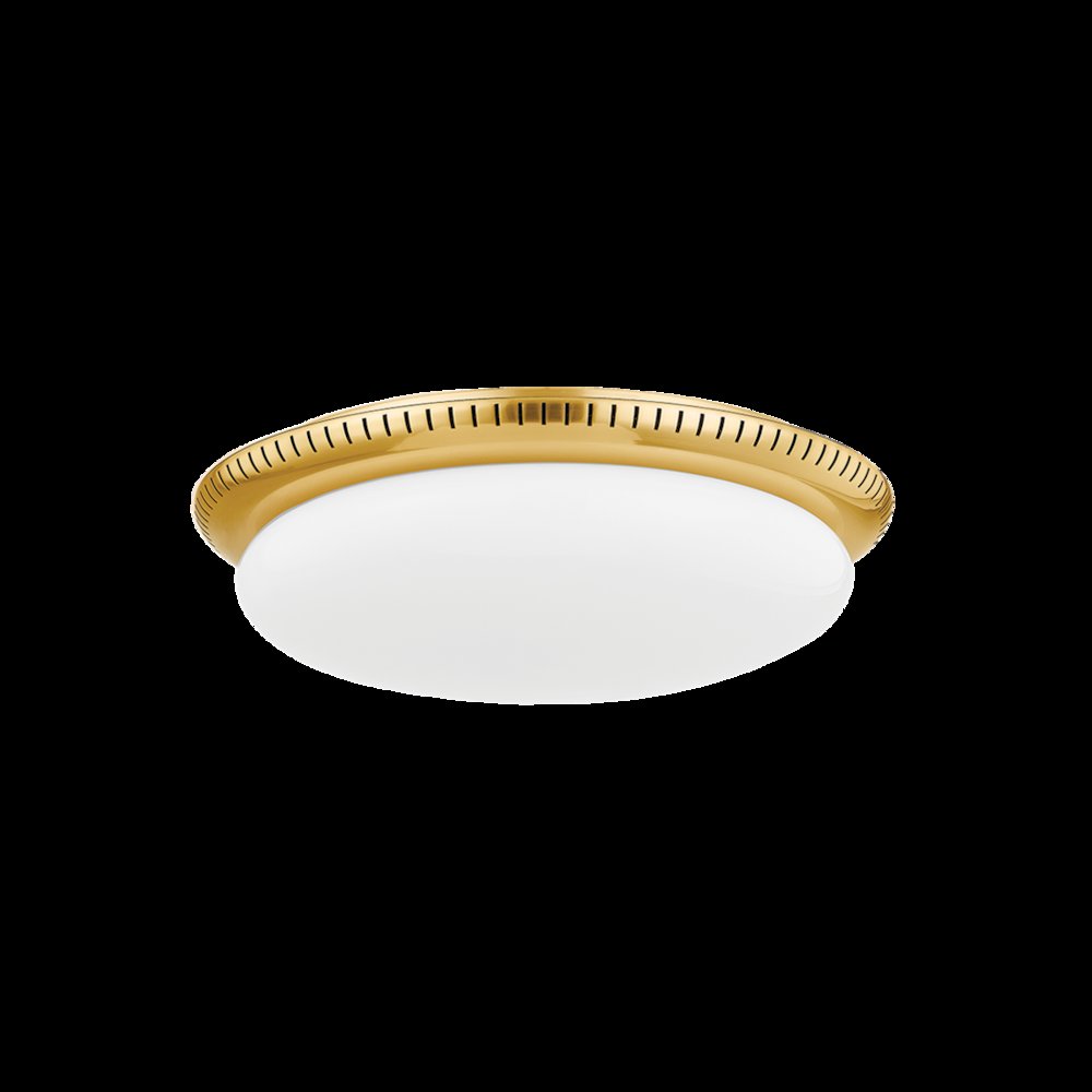 North Castle Flush Mount, Aged Brass. Picture 1
