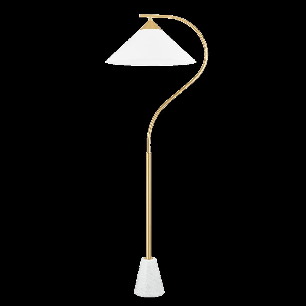 Bianca Floor Lamp, Aged Brass. Picture 1